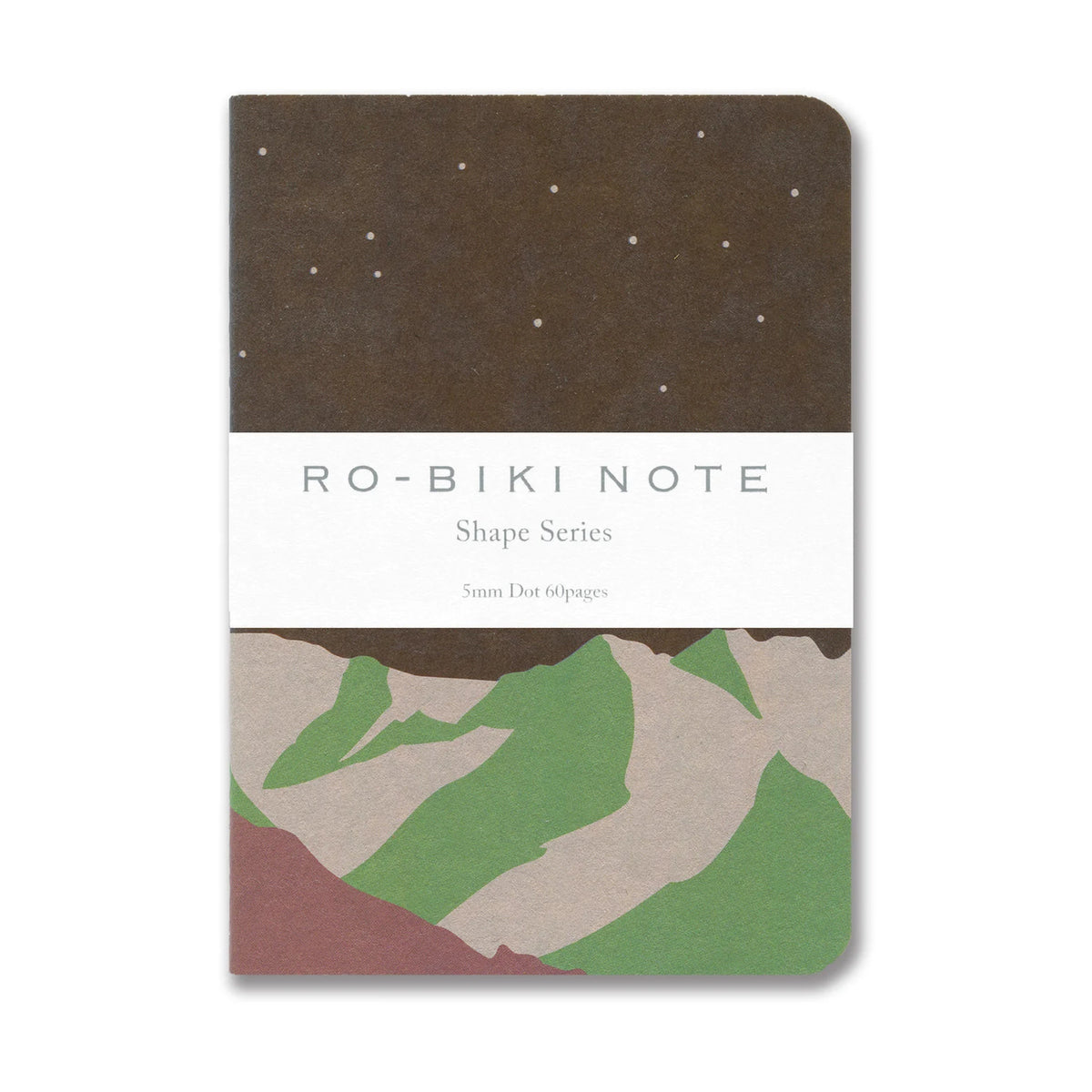 EDAY-RBN-S-MN-YPI, Yamamoto Paper RO-BIKI NOTE — Shape Series, Mountain Night, блокнот закритий, обкладинка з паперовим бандеролем