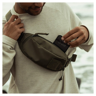 EDAY-13025a-ODG-EGS, EVERGOODS CIVIC Access Sling 1L, OD Green, слінг на плечі, кладуть телефон у передню кишеню