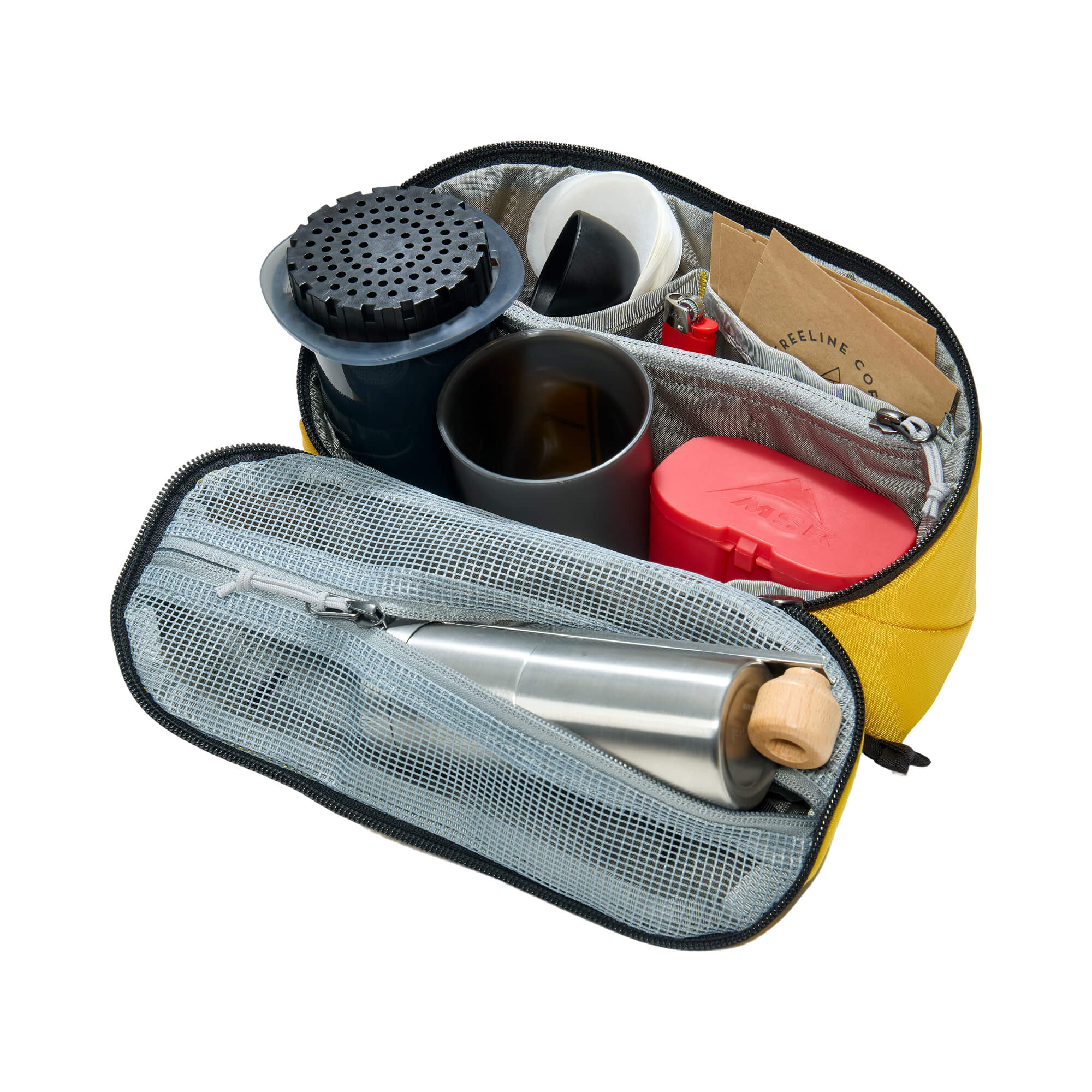 EDAY-13006a-EXY-EGS, EVERGOODS CIVIC Access Pouch 2L, Expedition Yellow, наповнений кавовим спорядженням для відряджень