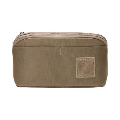 EVERGOODS CIVIC Access Pouch 2L, Fossil Brown, фронтальний вигляд з велкро-патчем