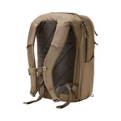 EDAY-13019c-FBN-EGS, EVERGOODS CIVIC Travel Bag 20L, Fossil Brown, бічний профіль з еластичною кишенею для пляшки