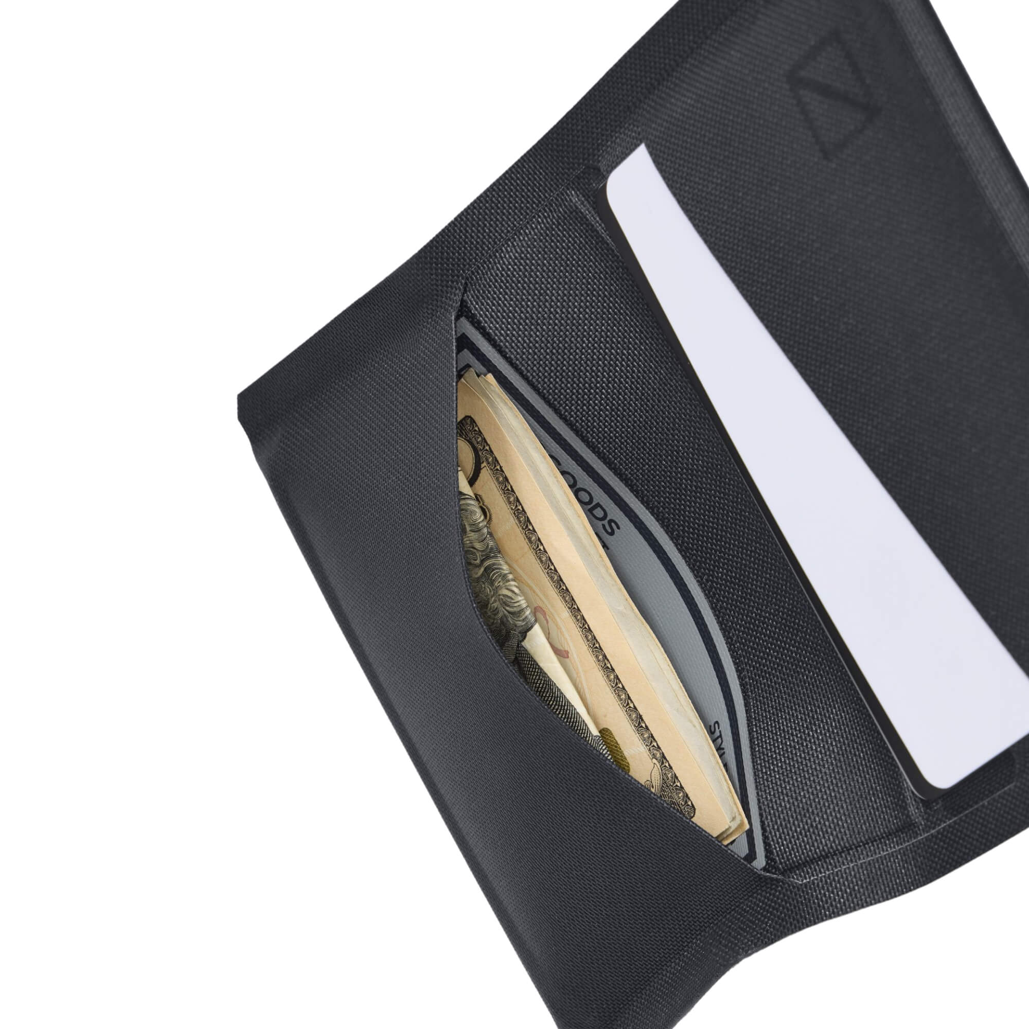 EVERGOODS ELEMENT Card Wallet, відділення для готівки зблизька, картка та бренд-логотип