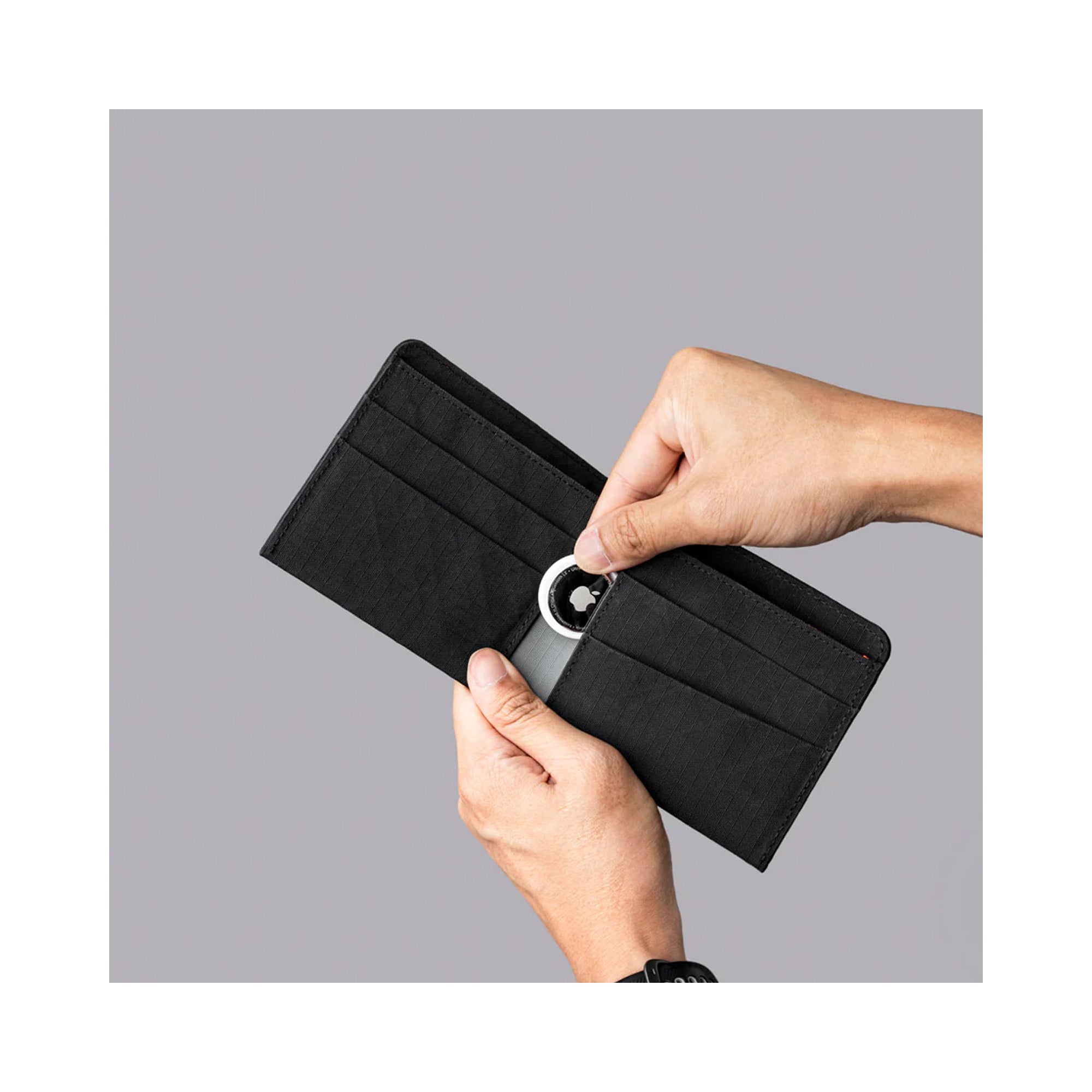 レア！AUBERGE “BLACK ALPACA MOLE SKIN” Alpaka ARK Classic Wallet - стильний гаманець-біфолд | EDC.DAY