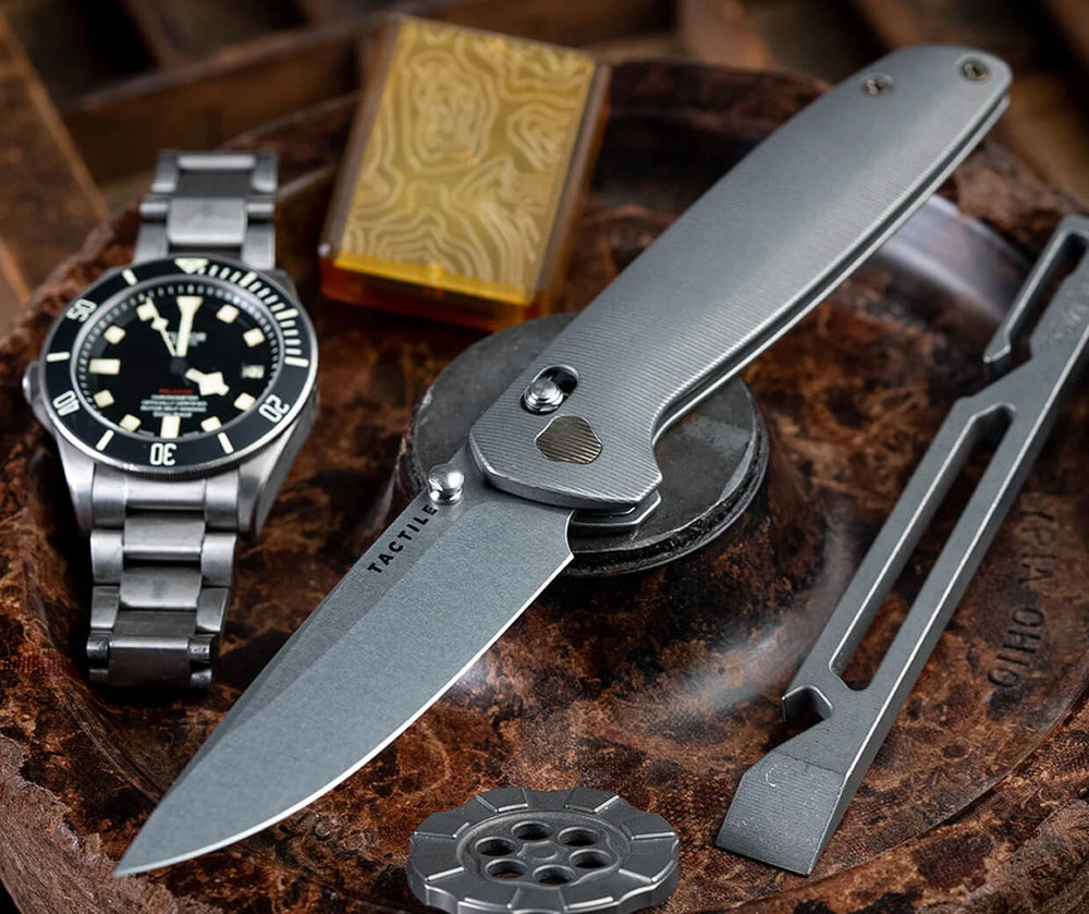 Складаний ніж Tactile Knife Co. Maverick Stonewashed + Bronze
